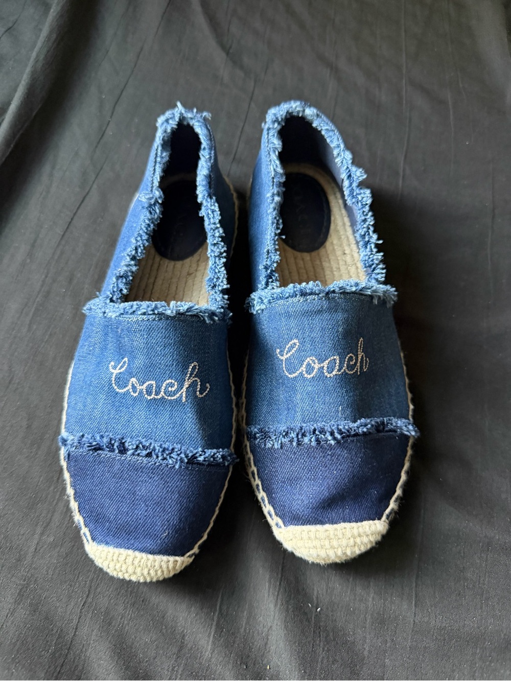 Coach Blue Denim Slip-On Flats